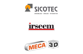 Logos des partenaires ICRF : SICOTEC, Irseem, Méca 3D.